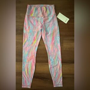 lululemon athletica Wunder Train, Pastel Swirl Leggings, Size 8